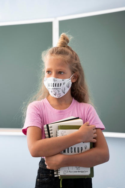 Back To School And Covid Concept Mock-Up Psd