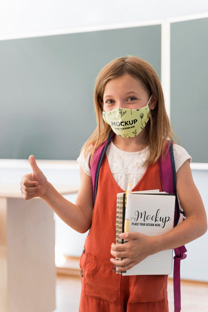 Back To School And Covid Concept Mock-Up Psd