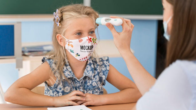 Back To School And Covid Concept Mock-Up Psd