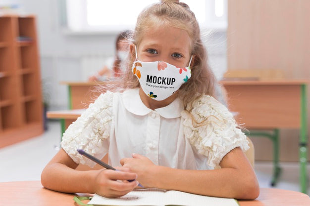 Back To School And Covid Concept Mock-Up Psd