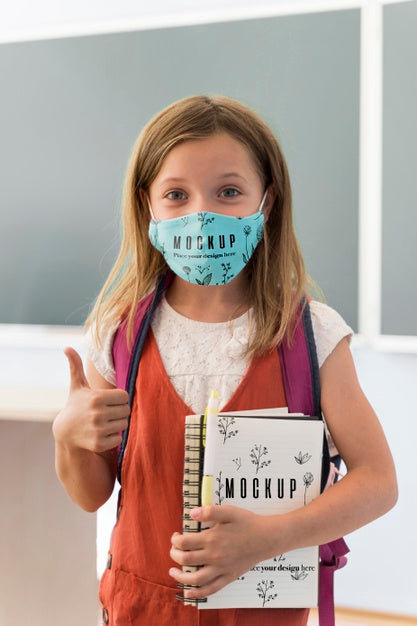 Back To School And Covid Concept Mock-Up Psd