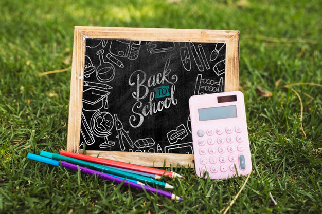 Back To School Arrangement With Blackboard Psd