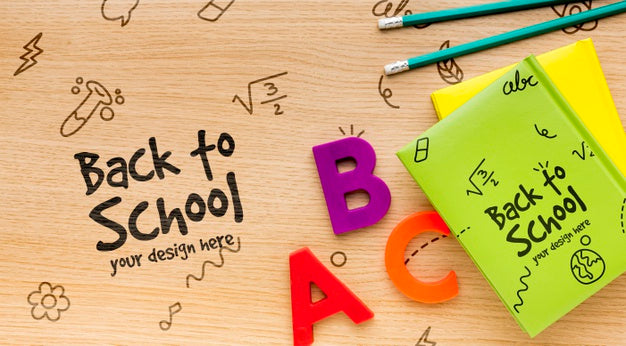 Back To School Assortment Mock-Up Psd
