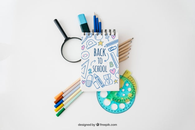 Back To School Composition Mockup Psd