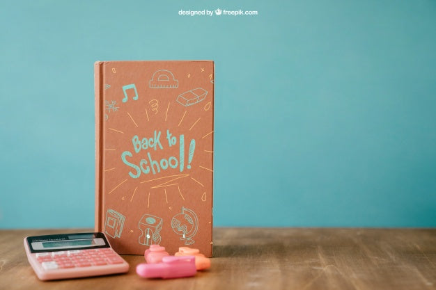Back To School Composition With Book And Calculator Psd