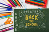 Back To School Composition With Chalkboard Psd