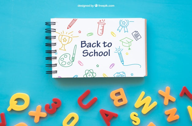 Back To School Composition With Notepad Psd