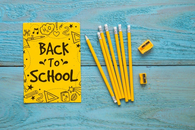 Back To School Composition With Paper Cover Psd