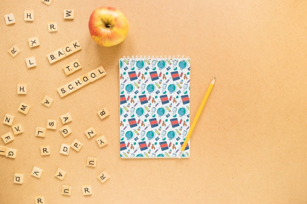 Back To School Composition With Paper Cover Psd