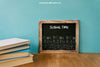 Back To School Composition With Slate And Books Psd