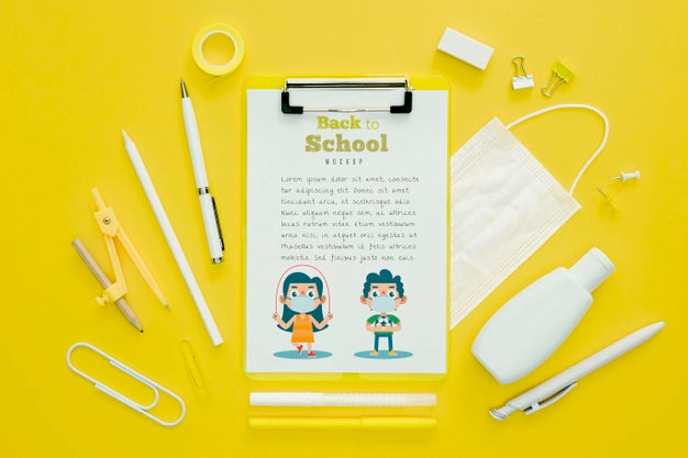 Back To School Concept Flat Lay Psd