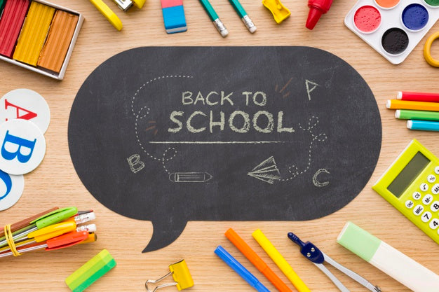 Back To School Elements Arrangement Mock-Up Psd