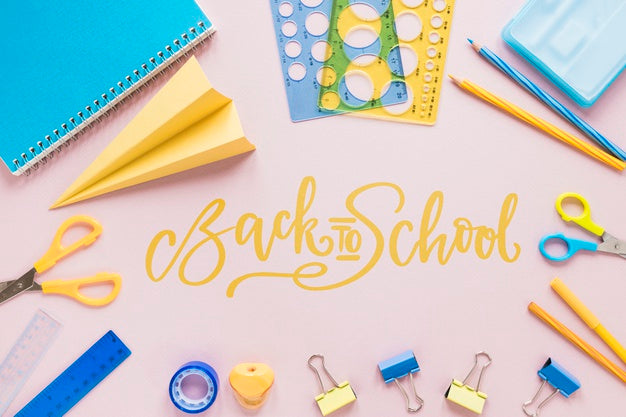 Back To School Items Arrangement Psd