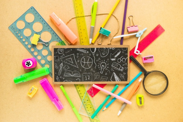 Back To School Mockup With Big Slate Psd