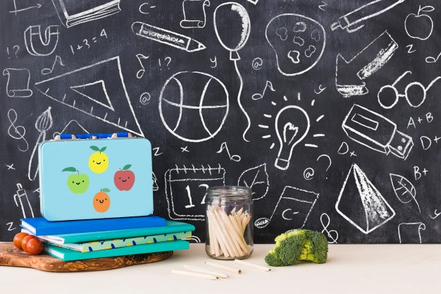 Back To School Mockup With Chalk On Blackboard Psd