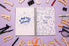 Back To School Mockup With Notebook And Letters Psd