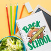 Back To School Mockup With Notebook And Salad Psd