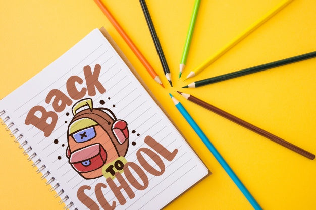 Back To School Mockup With Notebook Page Psd