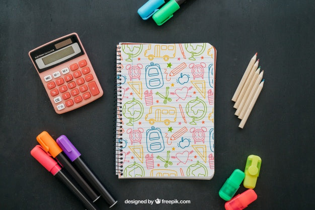 Back To School Mockup With Notebook Psd
