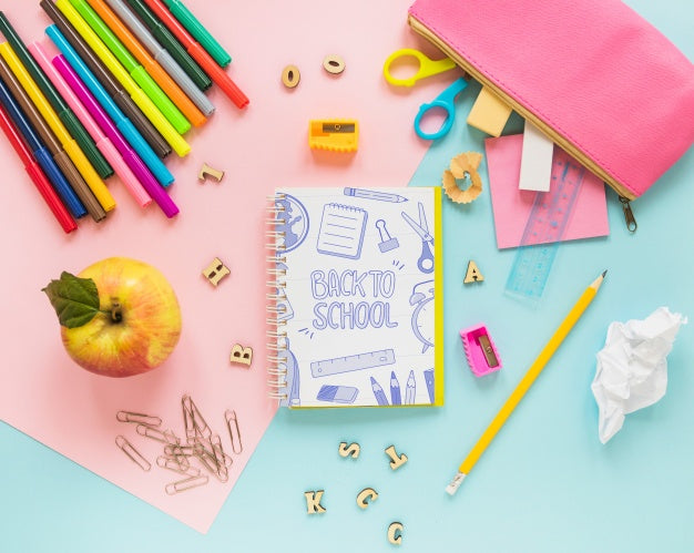 Back To School Mockup With Notebook Psd