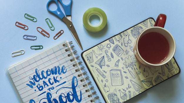 Back To School Mockup With Open Book Psd