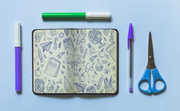 Back To School Mockup With Open Book Psd