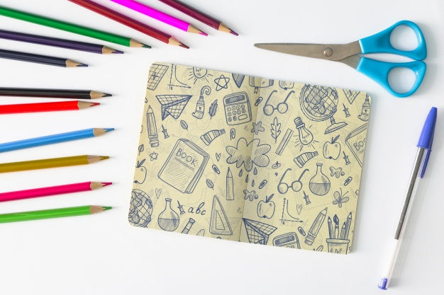 Back To School Mockup With Open Book Psd