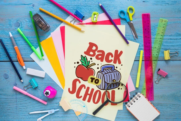 Back To School Mockup With Paper Psd