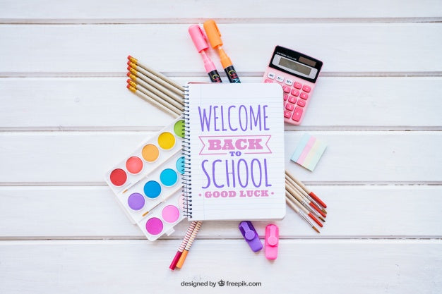 Back To School Mockup With School Elements Psd
