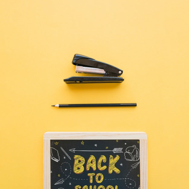Back To School Mockup With Slate Psd