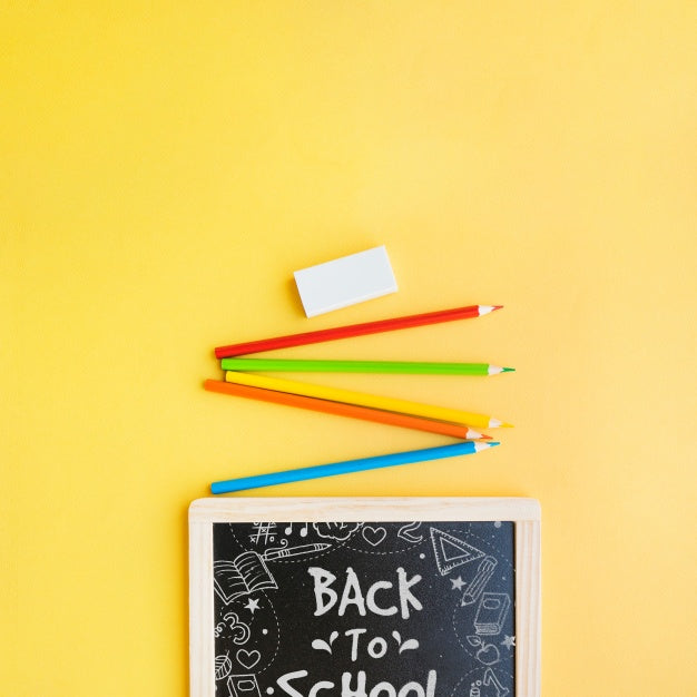 Back To School Mockup With Slate Psd