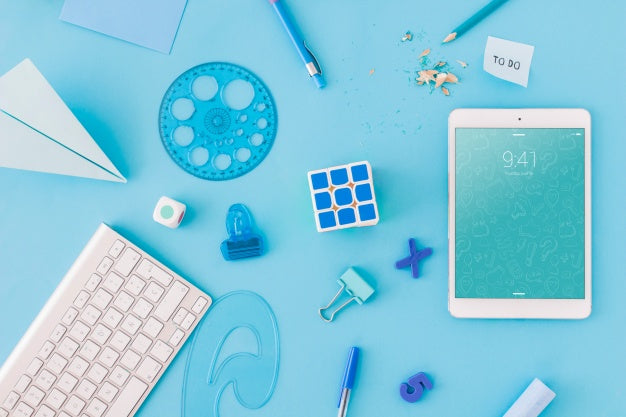 Back To School Mockup With Tablet Psd