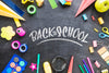 Back To School Supplies On Blackboard Psd