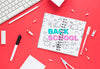Back To School Supplies On Red Background Psd