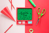 Back To School Supplies With Green Board Psd