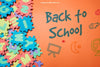 Back To School Template With Colorful Jigsaw Psd