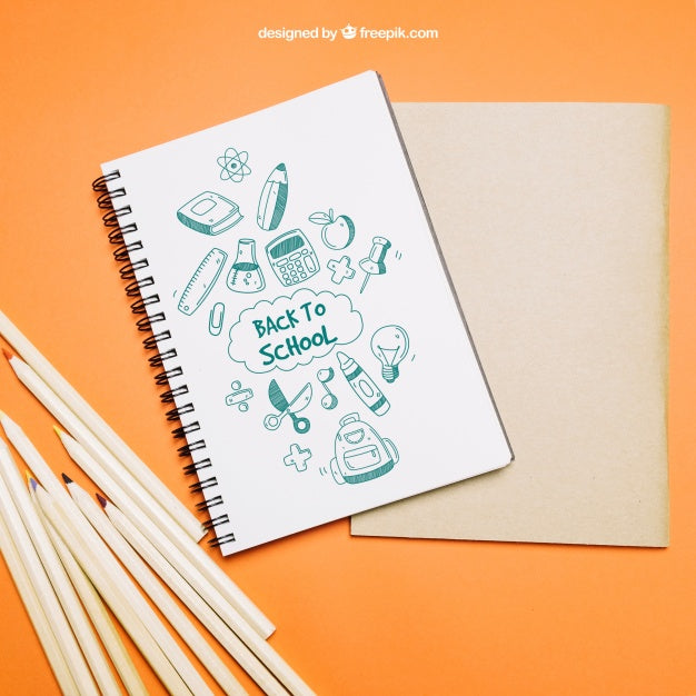 Back To School Template With Notebook Psd