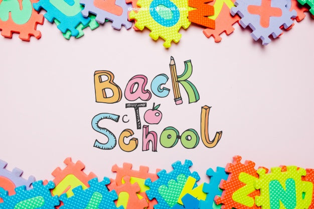 Back To School Template With Puzzle Psd