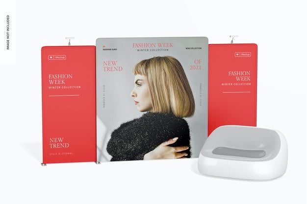 Backlit Display Mockup, Left View Psd