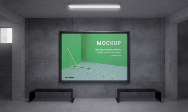 Backlit Modern City Horizontal Mockup Psd