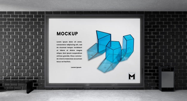 Backlit Modern City Horizontal Mockup Psd