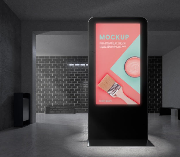 Backlit Modern City Vertical Mockup Psd