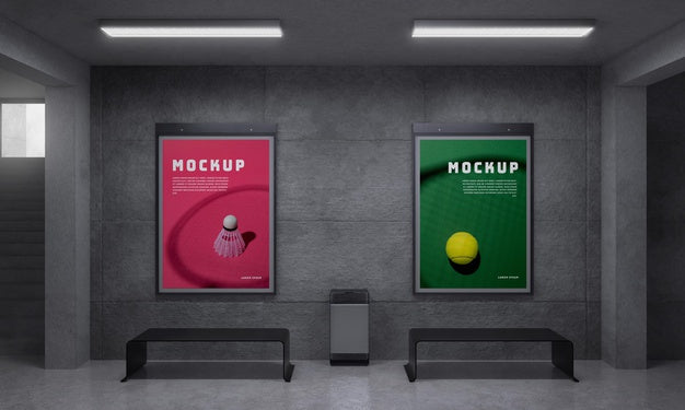 Backlit Modern City Vertical Mockup Psd