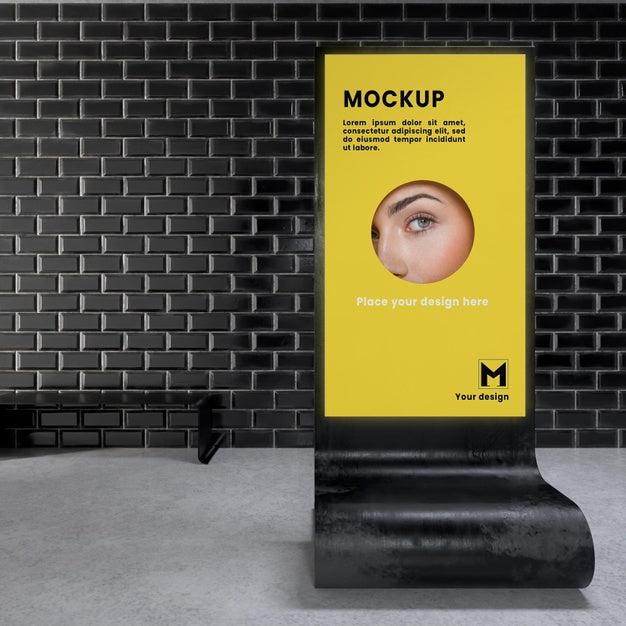 Backlit Modern City Vertical Mockup Psd