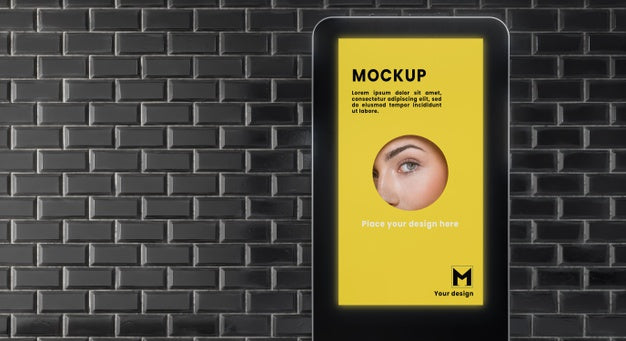 Backlit Modern City Vertical Mockup Psd