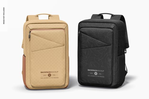 Backpacks Mockup, Front View Psd