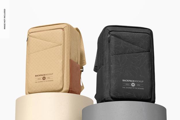 Backpacks Mockup, Perspective Psd