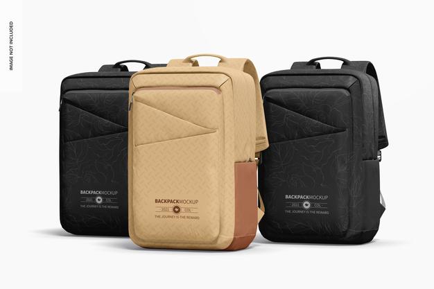 Backpacks Set Mockup Psd