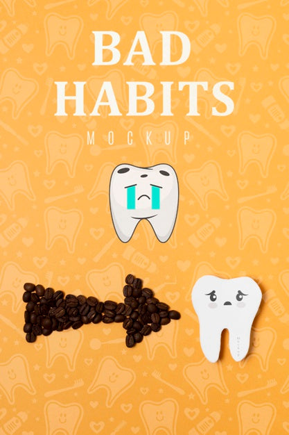 Bad Habits Toothache With Mock-Up Psd