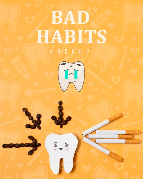 Bad Habits Toothache With Mock-Up Psd